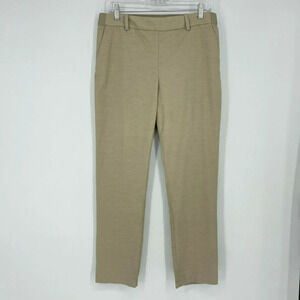 H&M Dress Pants Women's Sz 12 High-Rise Side Zip Mid Rise Straight Khaki Brown